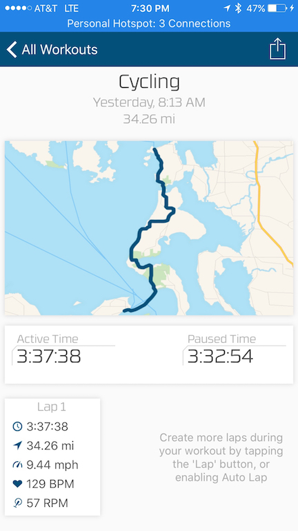 Route from Anacortes to Whidbey Island to Port Townsend