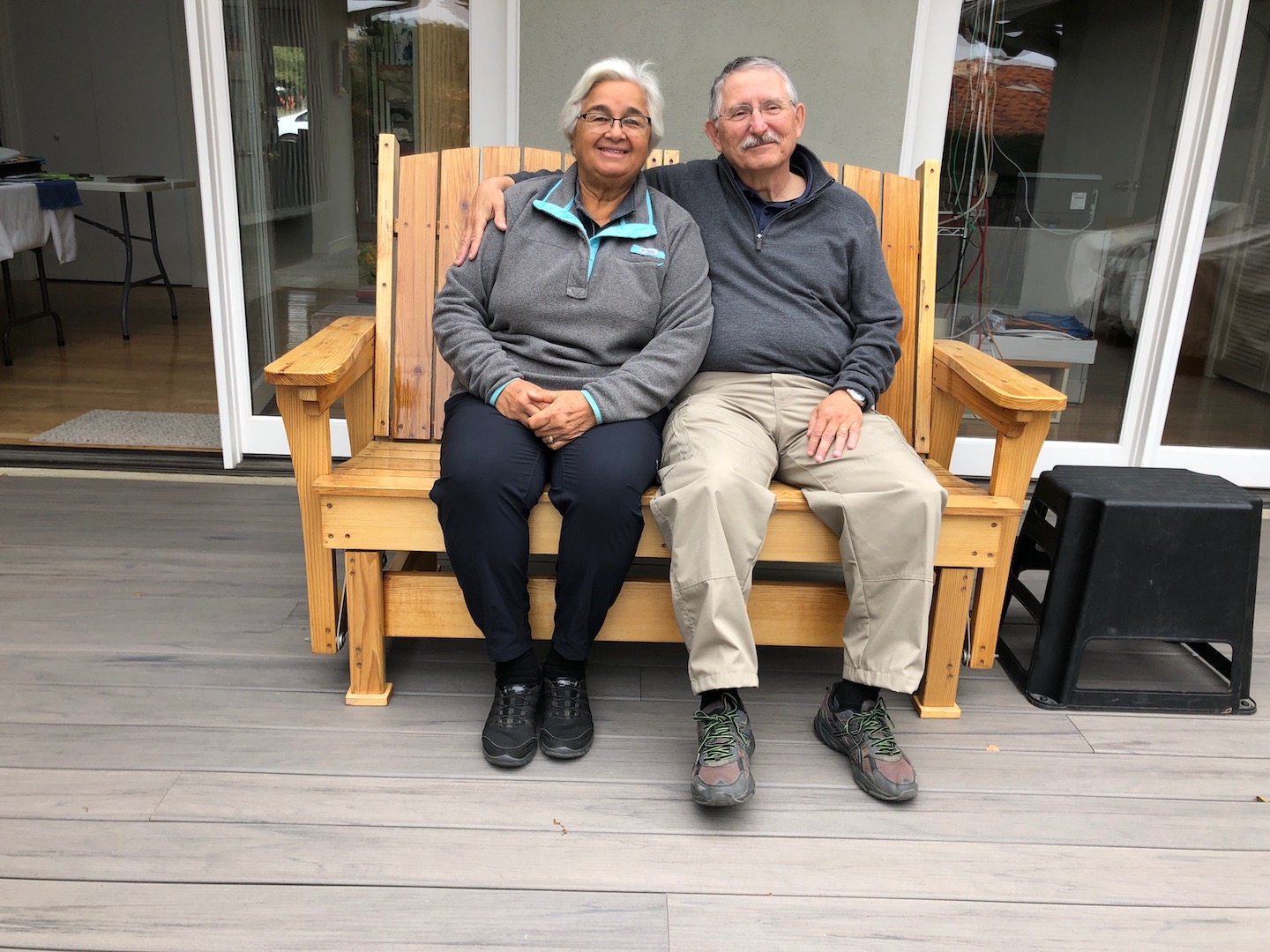 Maureen and Tom on Glider Rocker